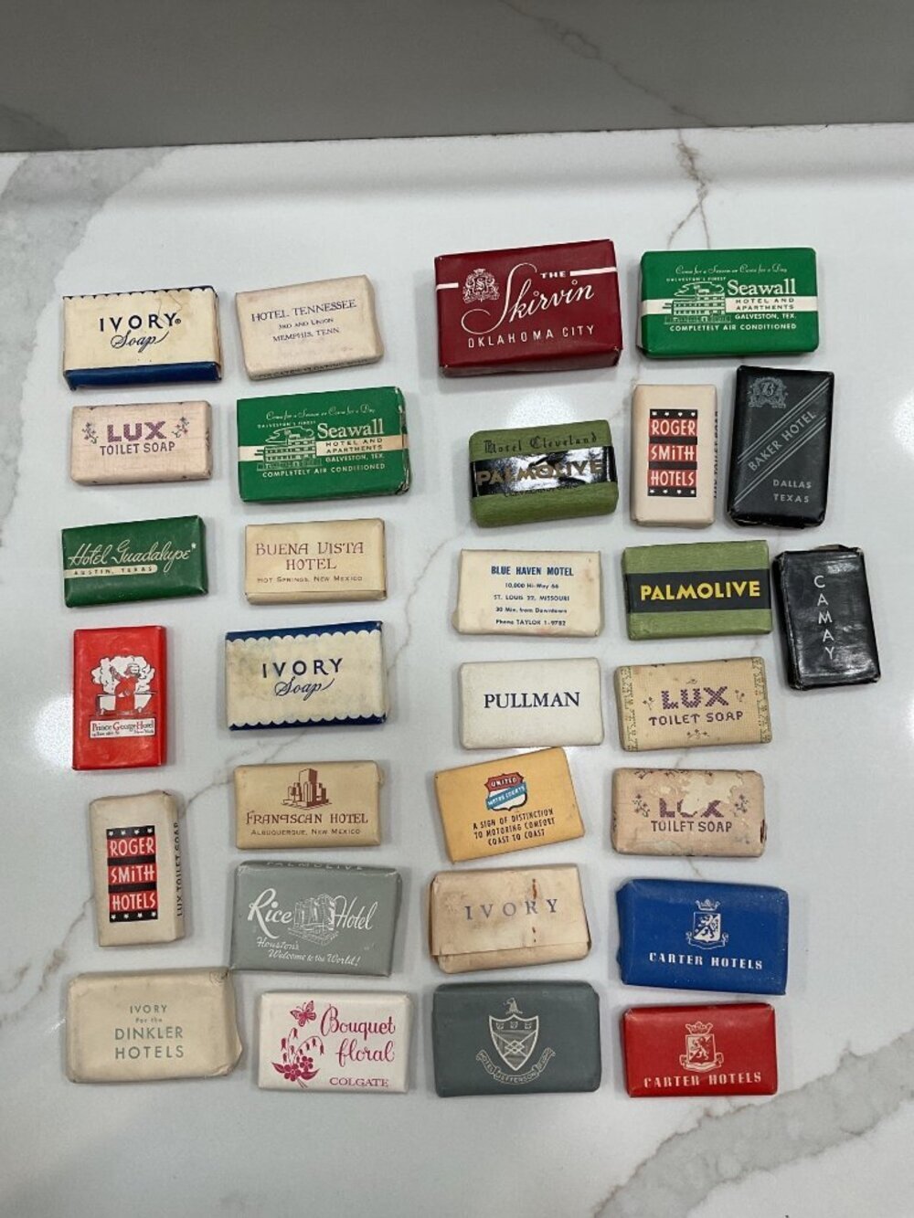 Vintage Hand Hotel Soaps Lot of 59 Individually Wrapped Soaps